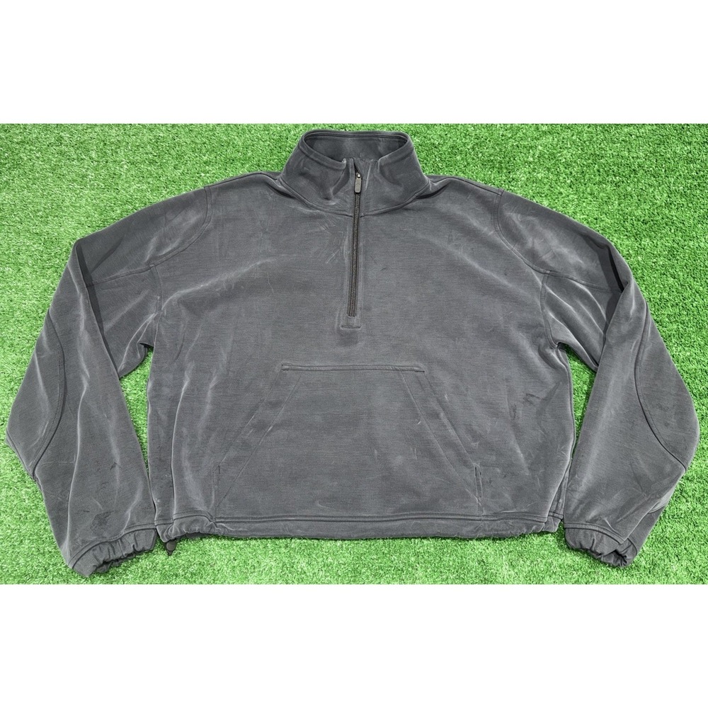 Lululemon W3IDXS Brushed Half Zip Gray Size 10 $138 Cinch Waist Square Tag